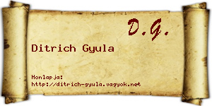 Ditrich Gyula névjegykártya
