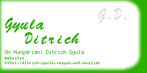 gyula ditrich business card